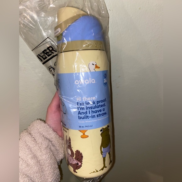 Owala Party Animals Duck Frog Squirrel Green Yellow UO 32oz Water Bottle Tumbler - Picture 3 of 8